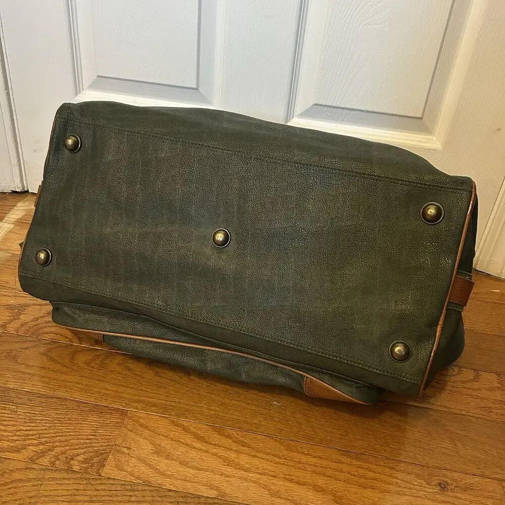 Vintage Boston Traders 100% Leather Pebbled Duffel Shoulder Crossbody Bag